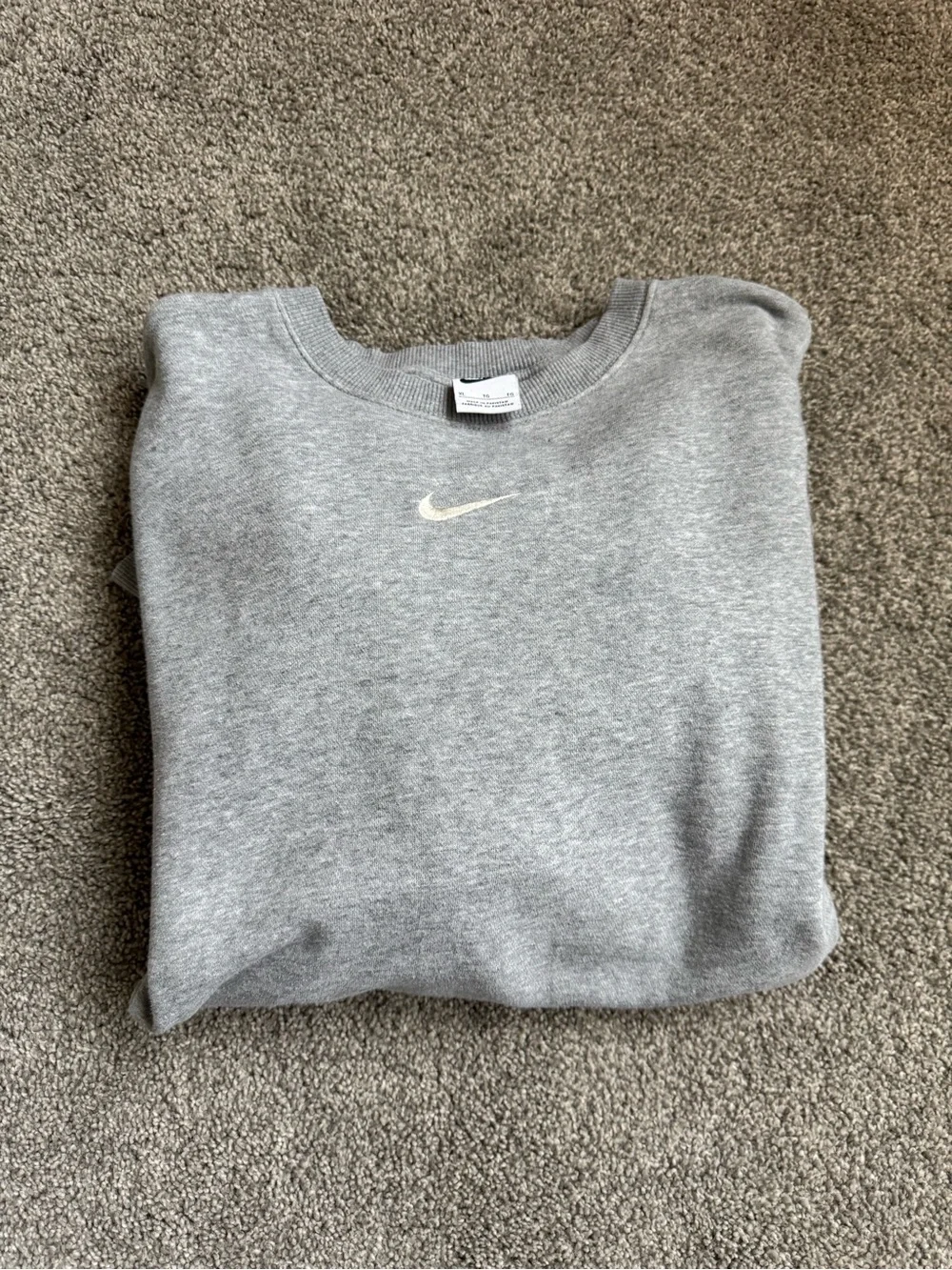 Nike Gray Crewneck Sweatshirt with White Swoosh